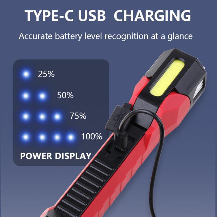 Magnet-Hook COB Rotating Strong Light Emergency Work Light(Red)