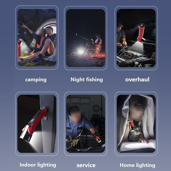 Magnet-Hook COB Rotating Strong Light Emergency Work Light(Red)