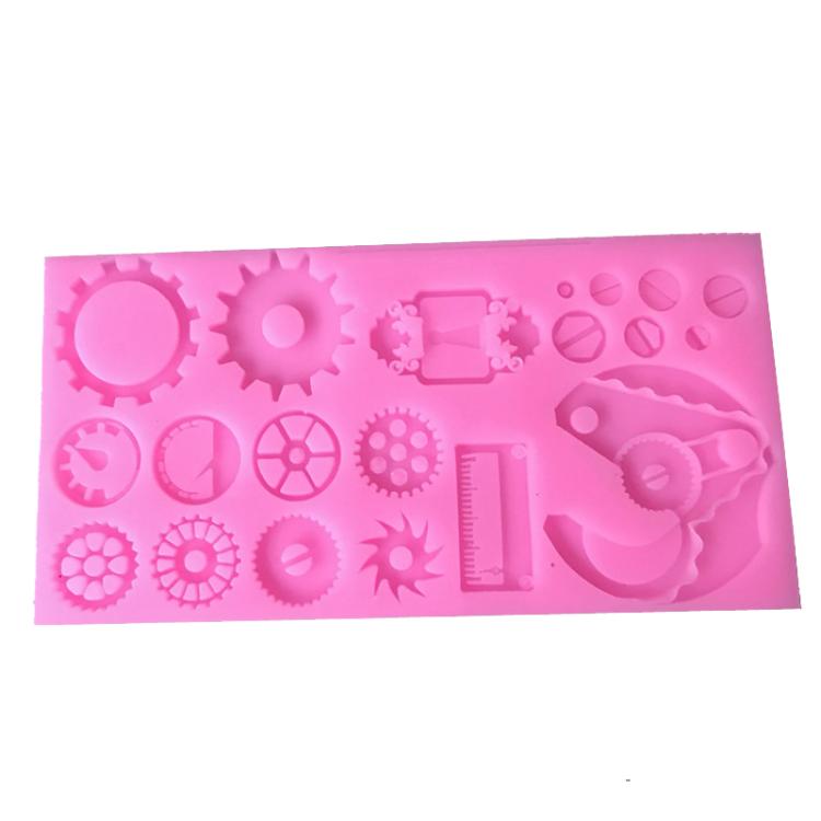 Mechanical Gear Silicone Cake Fondant Mold For Sugarcraft, Cupcake Topper, Jewelry, Polymer Clay, Crafting Projects(Pink) - free shipping - PMc TechLife - Order now!