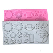 Mechanical Gear Silicone Cake Fondant Mold For Sugarcraft, Cupcake Topper, Jewelry, Polymer Clay, Crafting Projects(Gray)