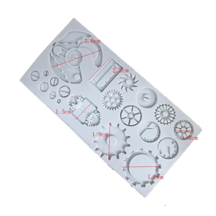 Mechanical Gear Silicone Cake Fondant Mold For Sugarcraft, Cupcake Topper, Jewelry, Polymer Clay, Crafting Projects(Gray)