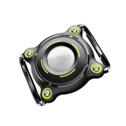 For AirTag Tracker Water-resistant Protective Case Puppy Kitten Collar Metal Buckle Model Protective Cover(Black+Green PC)