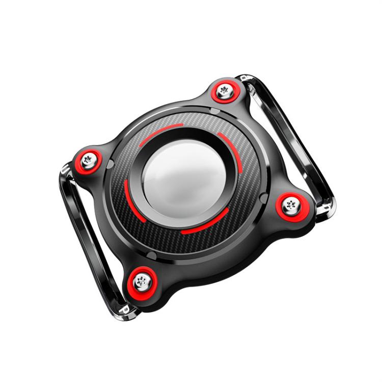 For AirTag Tracker Waterproof Protective Case Puppy Kitten Collar Metal Buckle Model Protective Cover(Black+Red PC) - Other by PMC TechLife | Online Shopping South Africa | PMC TechLife | Buy Now Pay Later Mobicred