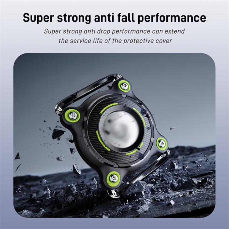 For AirTag Tracker Waterproof Protective Case Puppy Kitten Collar Metal Buckle Model Protective Cover(Black+Green PC) - Other by PMC TechLife | Online Shopping South Africa | PMC TechLife | Buy Now Pay Later Mobicred