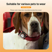 For AirTag Tracker Water-resistant Protective Case Puppy Kitten Collar Metal Buckle Model Protective Cover(Blue+White PC)