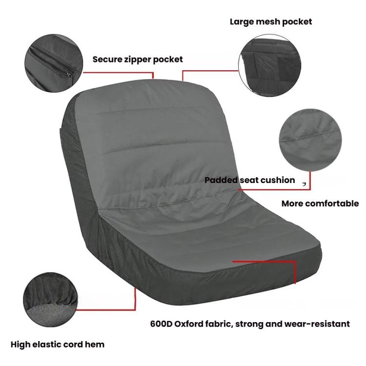 50x35x40cm Tractor Lawn Mower Oxford Cloth Seat Cover(Gray) - Seat Accessories by PMC TechLife | Online Shopping South Africa | PMC TechLife | Buy Now Pay Later Mobicred
