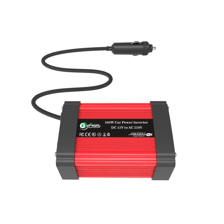 Gurxun Dual USB+Dual Type-C Charging Port Modified Square Wave Car Inverter, Spec: DC12V to AC220V Universal Plug - free shipping - PMC TechLife - Order now!