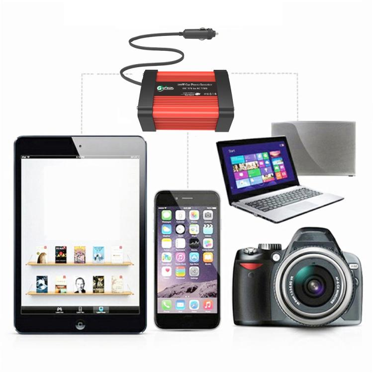 Gurxun Dual USB+Dual Type-C Charging Port Modified Square Wave Car Inverter, Spec: DC12V to AC220V Universal Plug - free shipping - PMC TechLife - Order now!