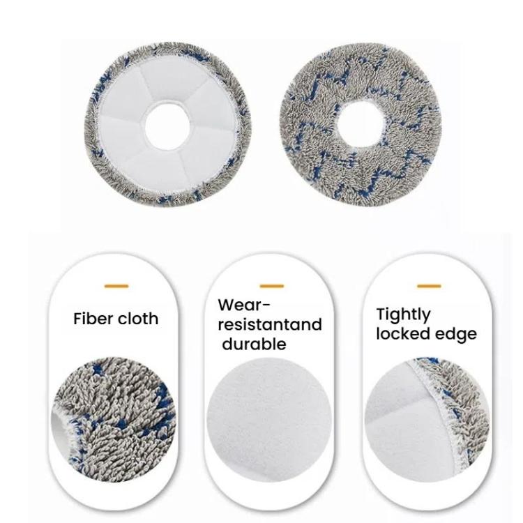 2pcs /Pack Mop Pads Rag For Ecovacs DEEBOT X1 TURBO / X1 PLUS/ X1 OMNI / T10 TURBO(Gray) - For ECOVACS Accessories by PMc TechLife | Online Shopping South Africa | PMc TechLife | Buy Now Pay Later Mobicred