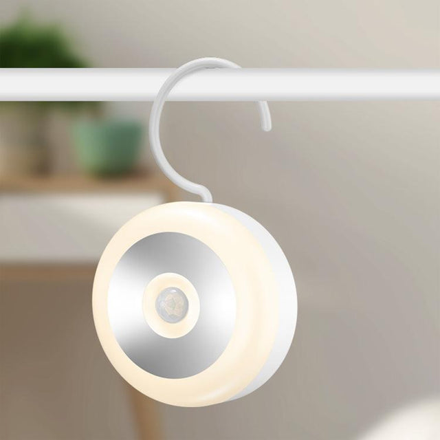LED Motion Sensor Light With Hidden Hook Adhesive Pads and Magnet(Warm Light)