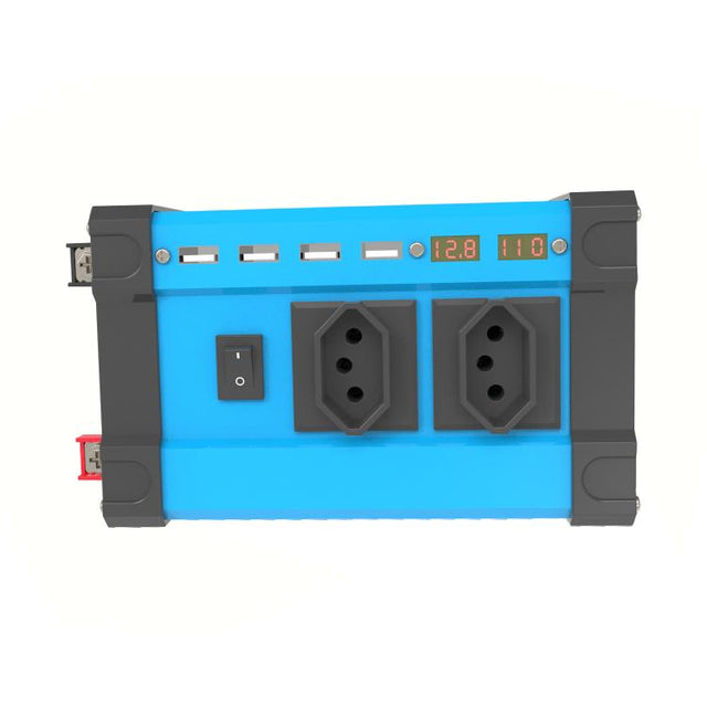 Gurxun 4 USB Ports Digital Display Modified Square Wave Inverter, Spec: 500W Brazil Plug 12V To 110V