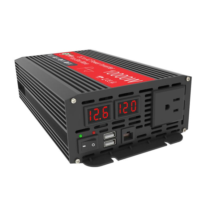 Gurxun 1500W Dual USB Fast Charger Dual Digital Display Pure Sine Wave Inverter, Spec: US Plug 12V To 110V