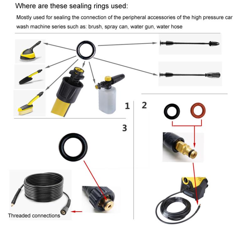 16pcs / Set For Karcher K2 / K3 / K4 / K5 / K6 / K7 High Pressure Washer O-Shape Sealing Ring - For Karcher Accessories by PMC Jewellery | Online Shopping South Africa | PMC Jewellery | Buy Now Pay Later Mobicred
