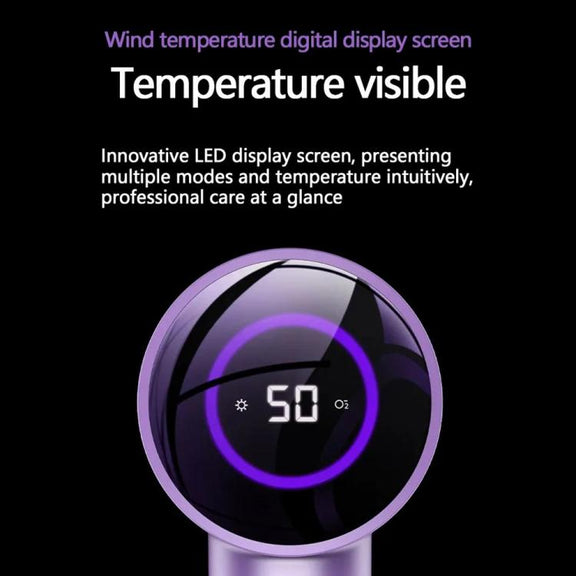 D3 110000 High Speed Smart Constant Temperature Negative Ion Hair Dryer, Color: UK Plug Purple