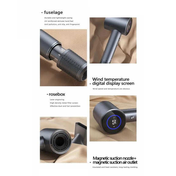D3 110000 High Speed Smart Constant Temperature Negative Ion Hair Dryer, Color: UK Plug Purple