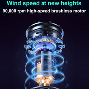 90000RPM 41m/s Mini Brushless Motor Turbo Jet Fan With Magnetic Suction Nozzle(Black)