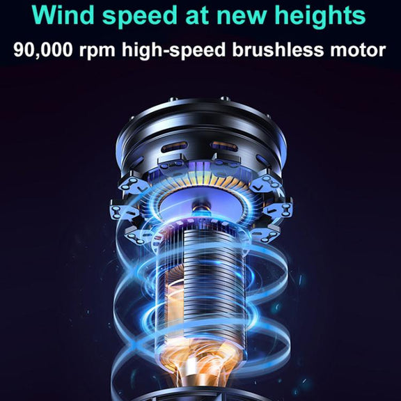 90000RPM 41m/s Mini Brushless Motor Turbo Jet Fan With Magnetic Suction Nozzle(Black)