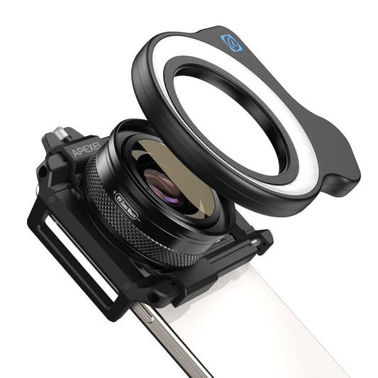 APEXEL 10-20x Zoom Macro Lens With 45-Mode Fill Light Kit for Smartphones - free shipping - PMC Jewellery - Order now!