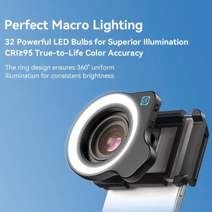 APEXEL 10-20x Zoom Macro Lens With 45-Mode Fill Light Kit for Smartphones - free shipping - PMC Jewellery - Order now!