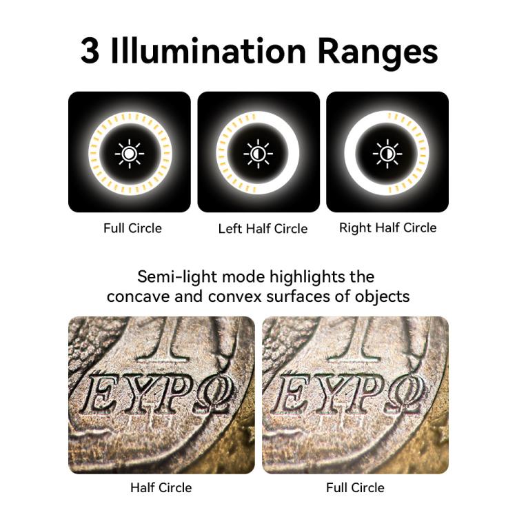 APEXEL 10-20x Zoom Macro Lens With 45-Mode Fill Light Kit for Smartphones - free shipping - PMC Jewellery - Order now!