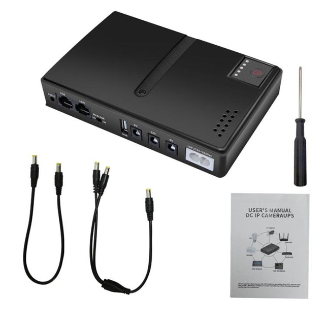 Uninterruptible Power Supply with DC Output 5V/9V/12V for Router, Modem, Security Camera, Mobile Phone US Plug