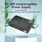 Uninterruptible Power Supply with DC Output 5V/9V/12V for Router, Modem, Security Camera, Mobile Phone US Plug