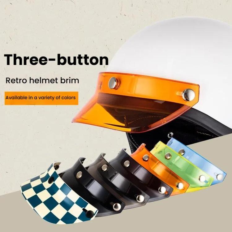 Motorcycle Helmet Brim Retro 3-Button Helmet Visor Sunshade Protection Half Helmet Hat Brim(Light Tea) - free shipping - PMc TechLife - Order now!