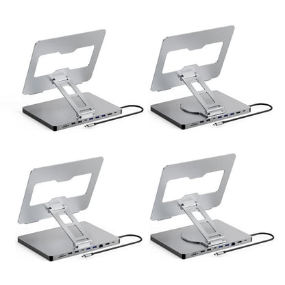 Blueendless 4K/60Hz Multifunctional Docking Station Tablet Holder, Spec: 10-in-1 Ethernet Port Rotating - free shipping - PMC Jewellery - Order now!