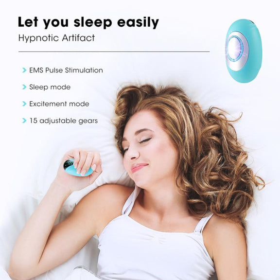 Smart Handheld Sleep Instrument Microcurrent Relief Insomnia Anxiety Therapy Portable Fast Sleeping Massager(Black)