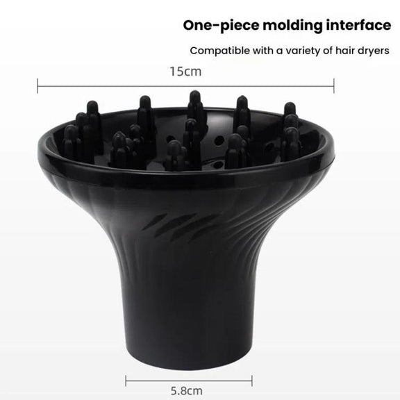 Hair Dryer Diffuser Hair Salon Styling Hair Dryer Cover Curler Large Wind Hood(Black Classic)