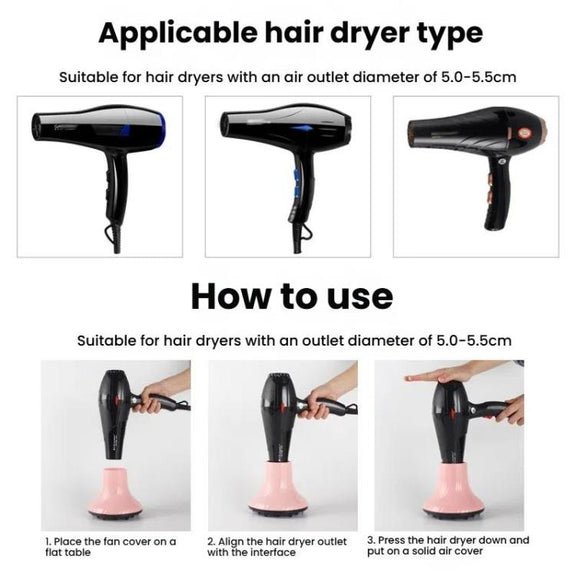Hair Dryer Diffuser Hair Salon Styling Hair Dryer Cover Curler Large Wind Hood(Black Classic)