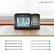 Simple Desktop Clock Perpetual Calendar Alarm Clock(Black)