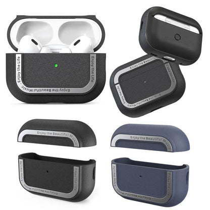 For AirPods Pro 2 AhaStyle JY09 Dual Lanyard Case TPU+Aluminum Personalized Case(Black) - free shipping - PMC Jewellery - Order now!