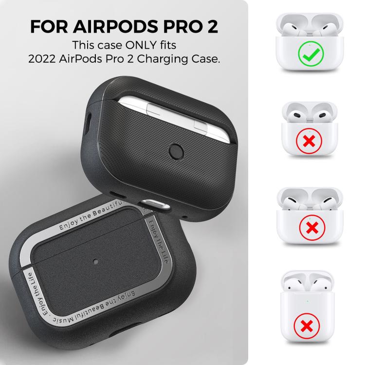 For AirPods Pro 2 AhaStyle JY09 Dual Lanyard Case TPU+Aluminum Personalized Case(Black) - free shipping - PMC Jewellery - Order now!