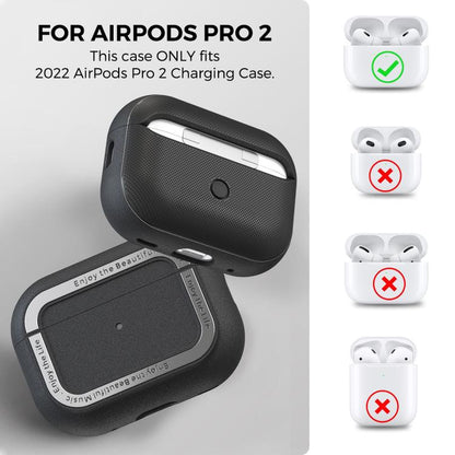 For AirPods Pro 2 AhaStyle JY09 Dual Lanyard Case TPU+Aluminum Personalized Case(Black) - free shipping - PMC Jewellery - Order now!