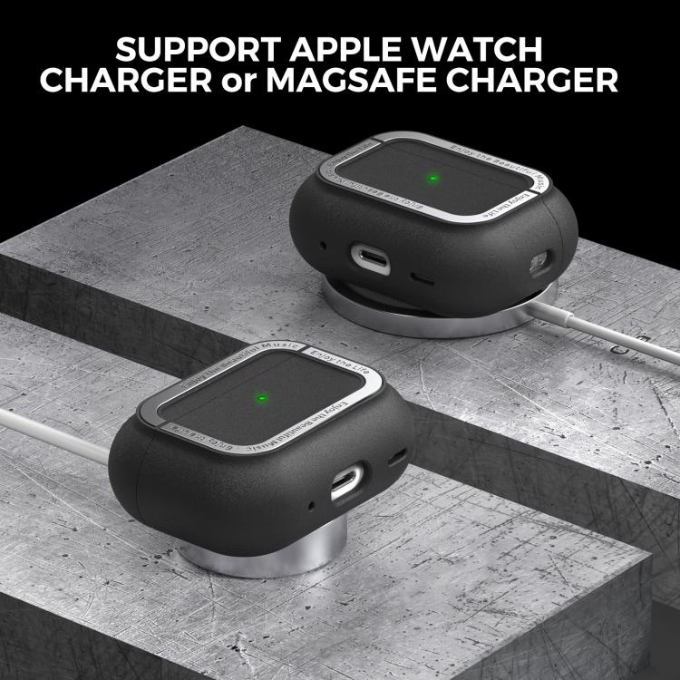 For AirPods Pro 2 AhaStyle JY09 Dual Lanyard Case TPU+Aluminum Personalized Case(Black) - free shipping - PMC Jewellery - Order now!