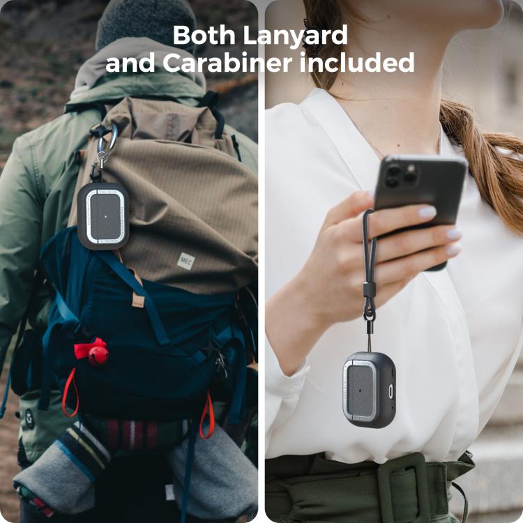 For AirPods Pro 2 AhaStyle JY09 Dual Lanyard Case TPU+Aluminum Personalized Case(Black) - free shipping - PMC Jewellery - Order now!