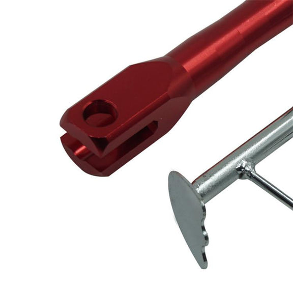 Motorcycle E-Bike Foot Support Retrofit Accessory Retractable Side Stand(Red)