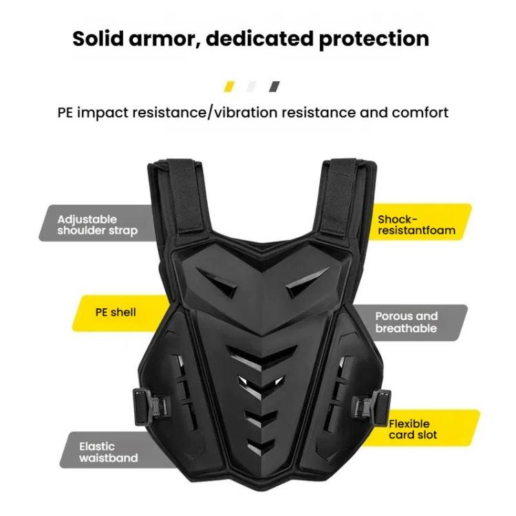 SULAITE Motocross Armor Vest Motorcycle Rider Chest Protection Equipment Racing Anti-Fall Armor Protector, Size: Uniform(Black) - free shipping - PMc TechLife - Order now!
