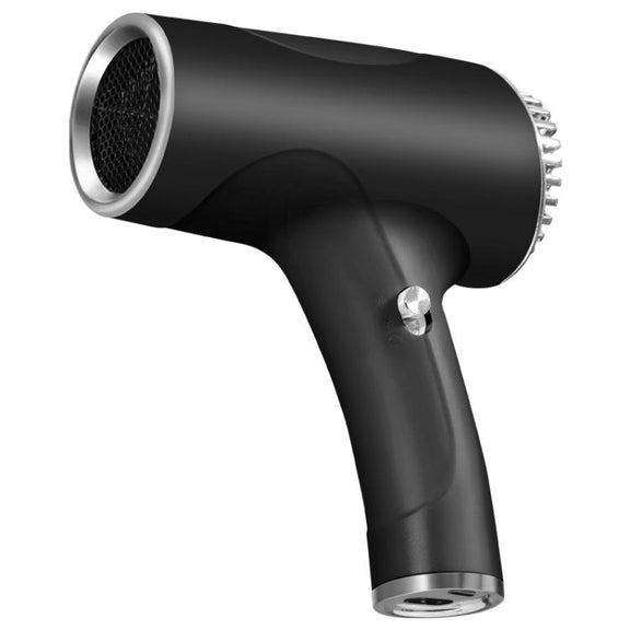 Rechargeable Wireless Hair Dryer Negative Ion Hot and Cold Wind Versatile Hairdressing Tools US Plug(Black)