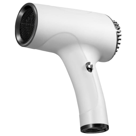 Rechargeable Wireless Hair Dryer Negative Ion Hot and Cold Wind Versatile Hairdressing Tools EU Plug(White)