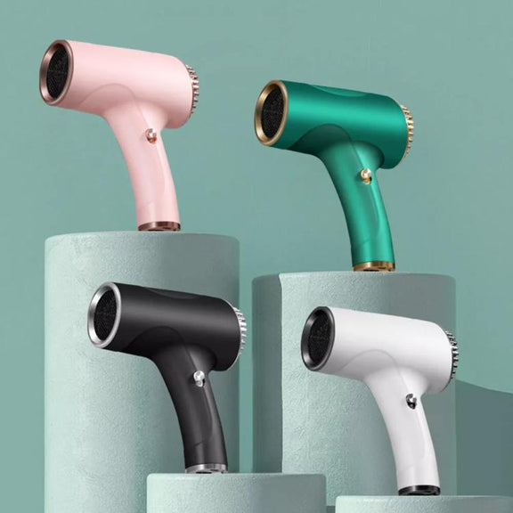 Rechargeable Wireless Hair Dryer Negative Ion Hot and Cold Wind Versatile Hairdressing Tools EU Plug(Pink)