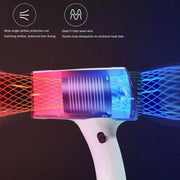 Rechargeable Wireless Hair Dryer Negative Ion Hot and Cold Wind Versatile Hairdressing Tools EU Plug(Black)