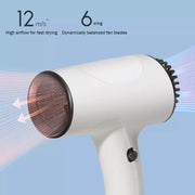 Rechargeable Wireless Hair Dryer Negative Ion Hot and Cold Wind Versatile Hairdressing Tools EU Plug(Black)