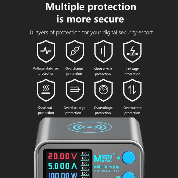 MaAnt DianBa No.1 Pro Multi-port Charger 9-ports With Digital Display Power Wireless Charger EU Plug - free shipping - PMC TechLife - Order now!