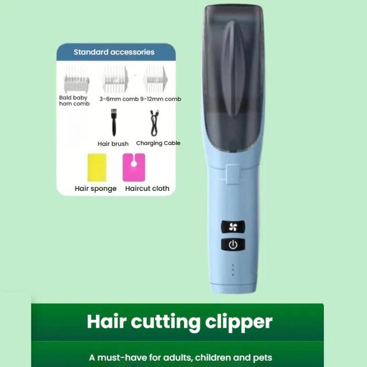 Hair-absorbing Hair Clipper Rechargeable Low Noise Hair Trimmer for Babies, Adults and Pets(Green)