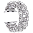 Petaled Metal Diamond Wristband Strap For Apple Watch Series 9 / 8 / 7 / 6 / SE / 5 / 4 / 3, Color: 1215 Silver(38/40/41mm) - free shipping - PMC TechLife - Order now!