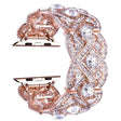 Petaled Metal Diamond Wristband Strap For Apple Watch Series 9 / 8 / 7 / 6 / SE / 5 / 4 / 3, Color: 1202 Rose Gold(42/44/45/49mm) - free shipping - PMC TechLife - Order now!