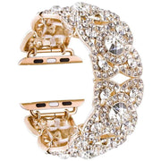 Petaled Metal Diamond Wristband Strap For Apple Watch Series 9 / 8 / 7 / 6 / SE / 5 / 4 / 3, Color: 1215 Gold(42/44/45/49mm)