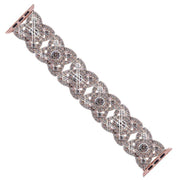 Petaled Metal Diamond Wristband Strap For Apple Watch Series 9 / 8 / 7 / 6 / SE / 5 / 4 / 3, Color: 1202 Rose Gold Red(38/40/41mm)